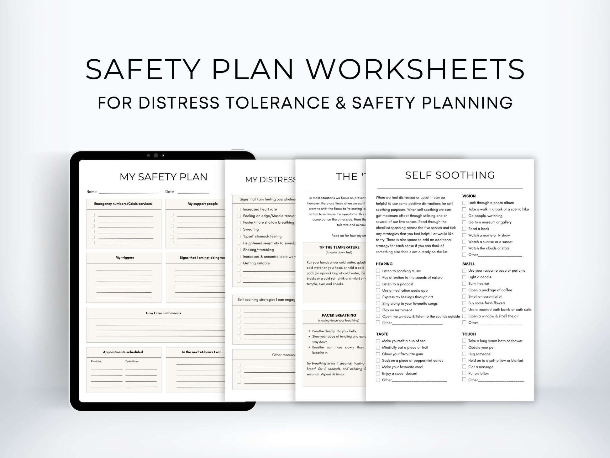 Safety Plan Worksheets Bundle PDF