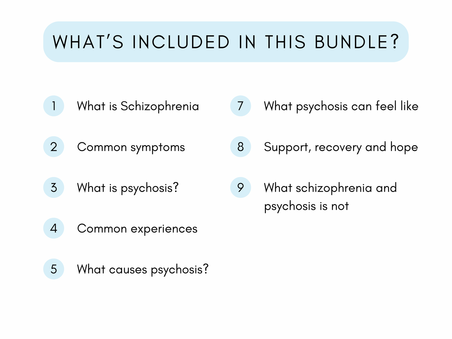 Understanding Schizophrenia & Psychosis Worksheets