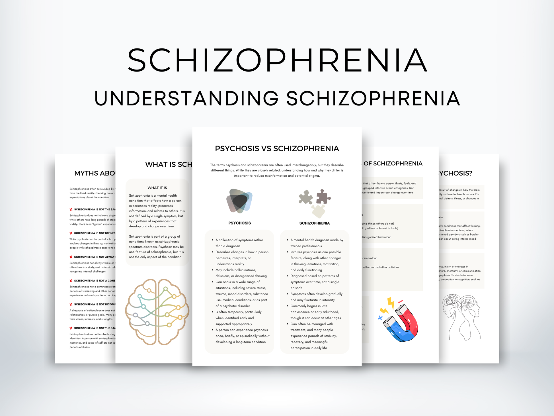 Understanding Schizophrenia & Psychosis Worksheets