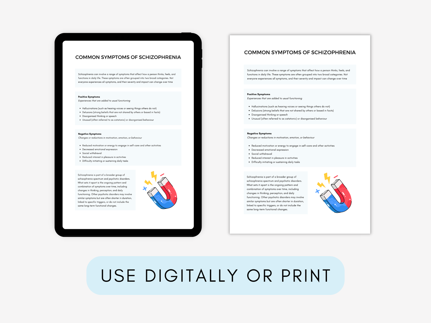 Understanding Schizophrenia & Psychosis Worksheets