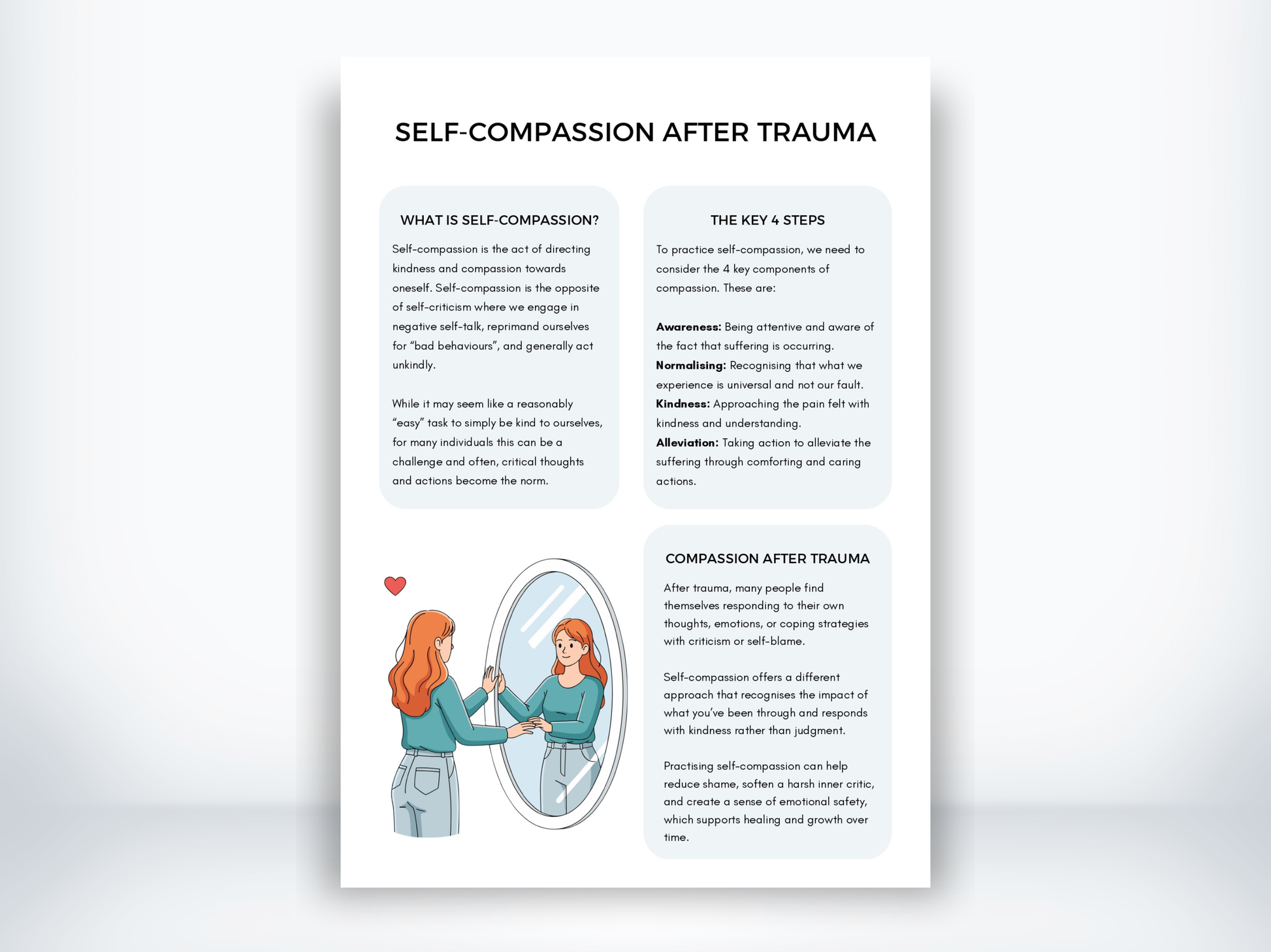 Self-Compassion After Trauma Worksheet PDF