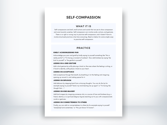 Self-Compassion Handout PDF