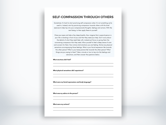 Self-Compassion Through Others Worksheet PDF