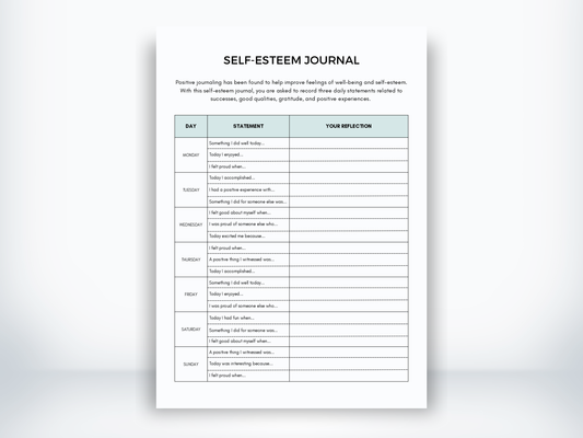 Self-Esteem Journal PDF