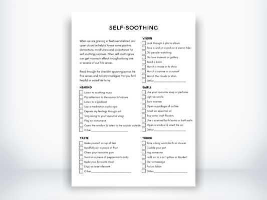 Self-Soothing For Grief Activities PDF