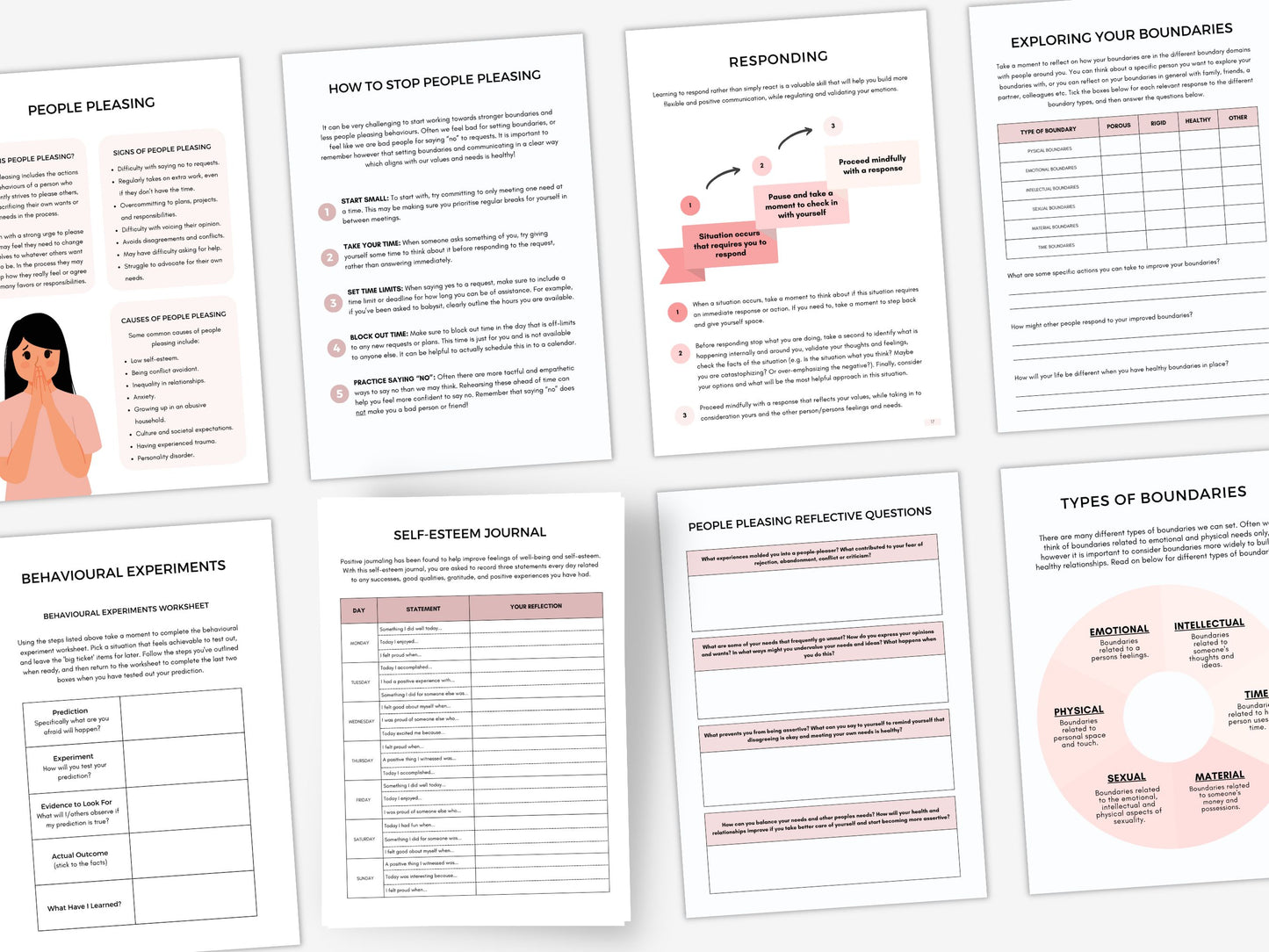 Self Esteem Worksheets Bundle PDF