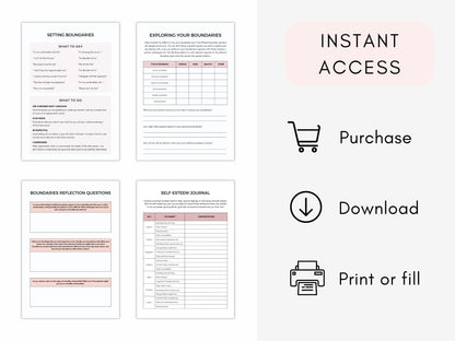 Self Esteem Worksheets Bundle PDF