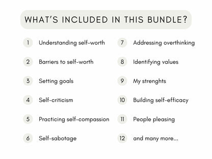 Self Worth Workbook Bundle