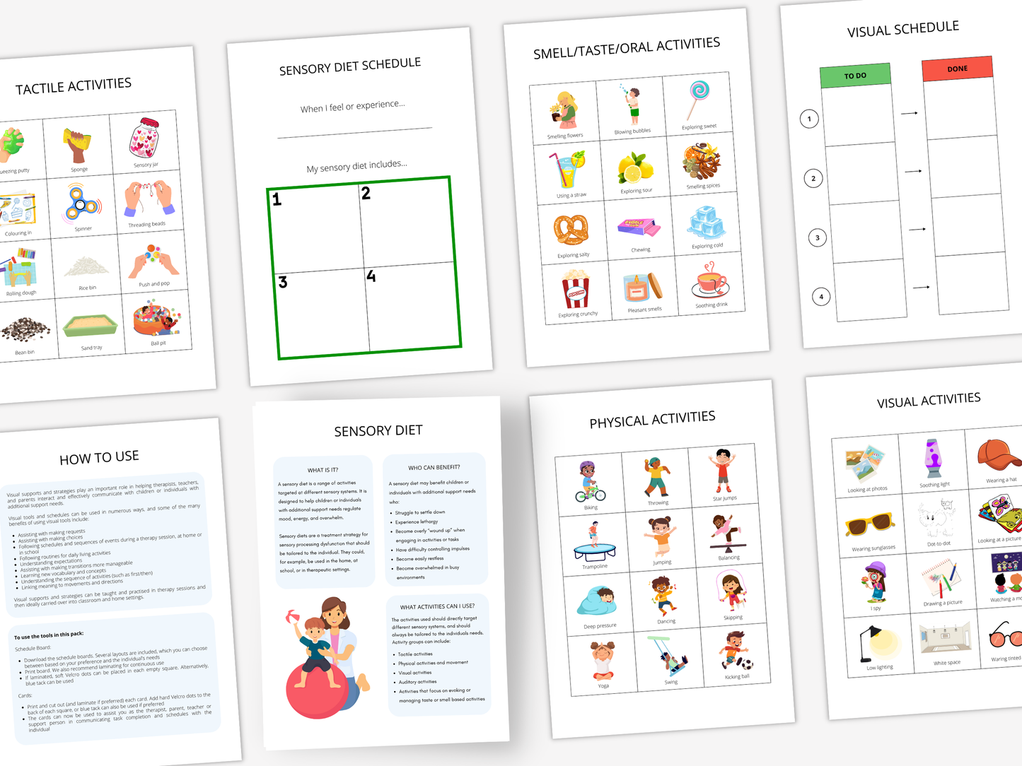 Sensory Diet Therapy Worksheets