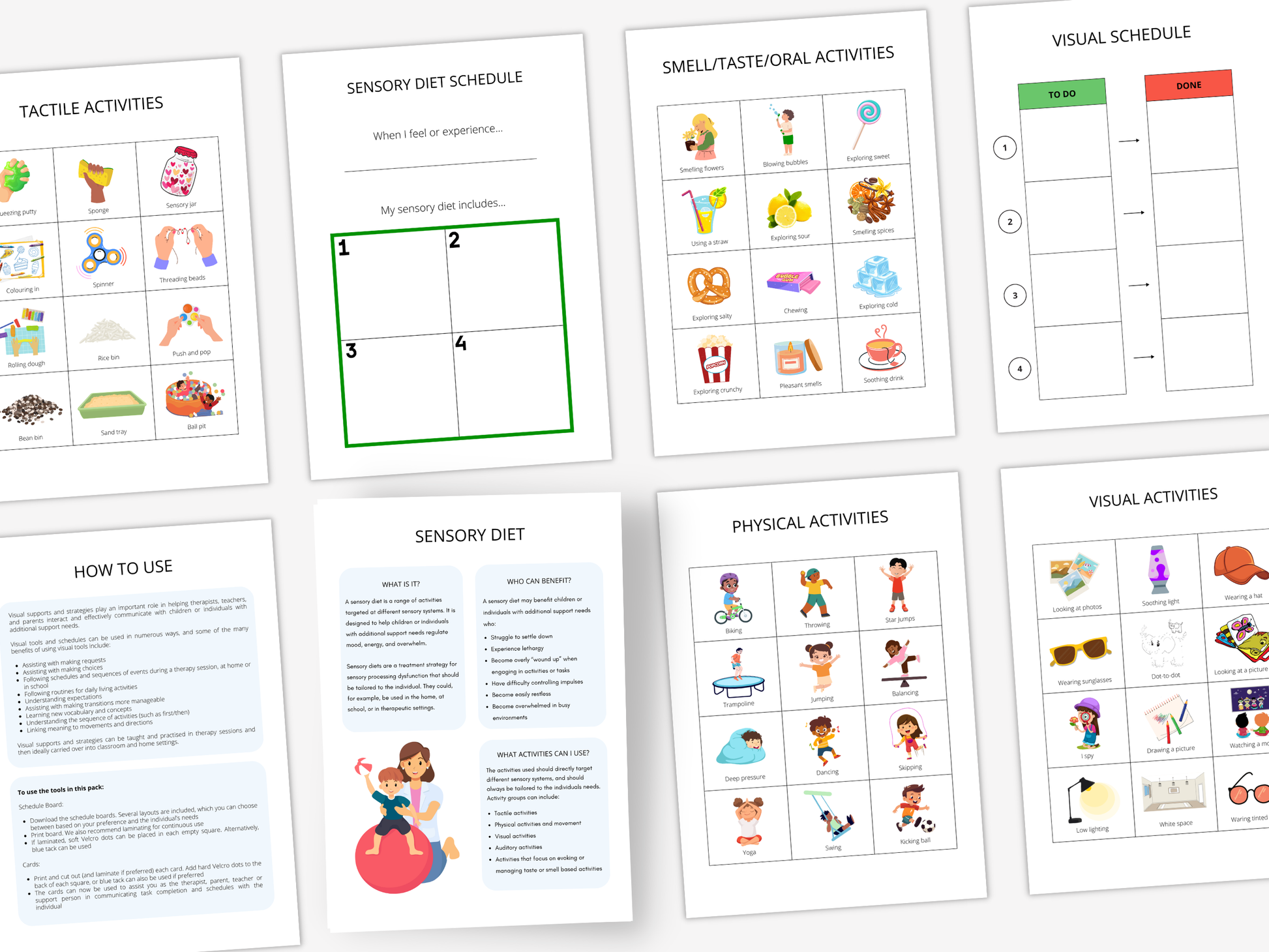 Sensory Diet Therapy Worksheets