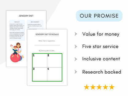 Sensory Diet Therapy Worksheets