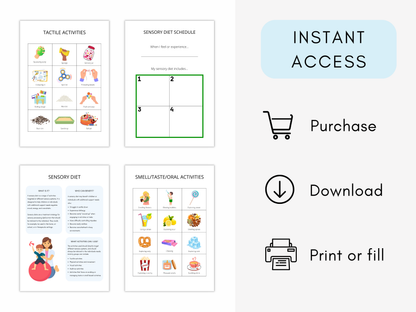 Sensory Diet Therapy Worksheets