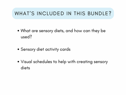 Sensory Diet Therapy Worksheets