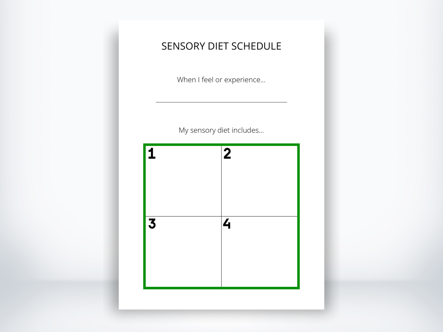 Sensory Diet Visual Schedule PDF