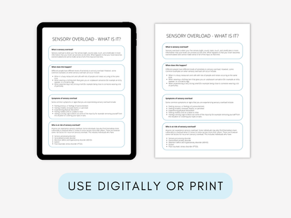 Sensory Soothing Worksheets PDF