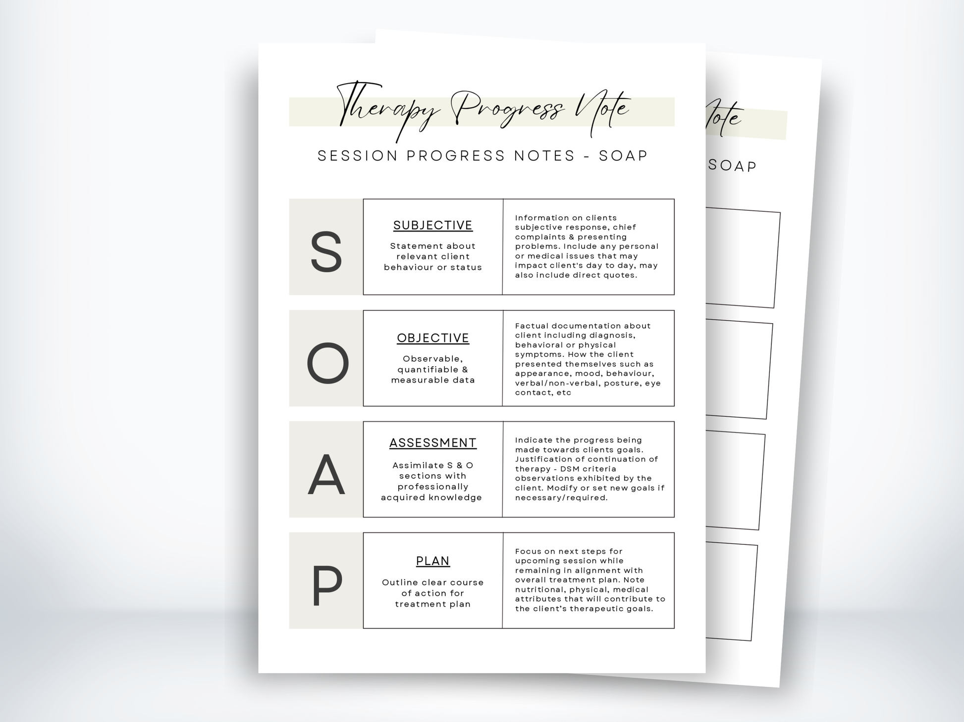 Session Progress Notes - SOAP PDF