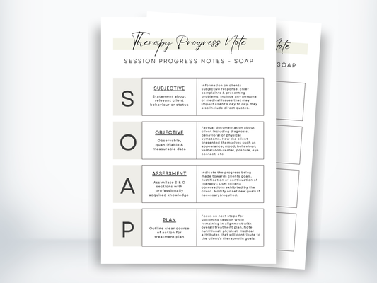 Session Progress Notes - SOAP PDF