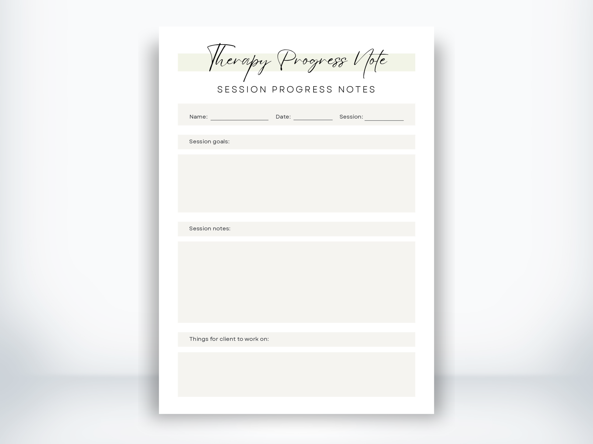 Session Progress Notes PDF