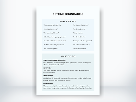 Setting Boundaries Worksheet PDF
