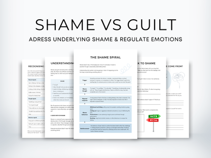 Shame Vs Guilt Worksheets Bundle