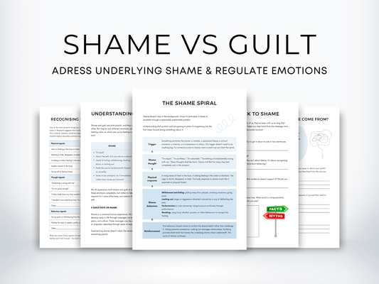Shame Vs Guilt Worksheets Bundle