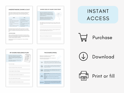 Shame Vs Guilt Worksheets Bundle