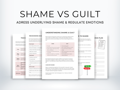 Shame Vs Guilt Worksheets Bundle