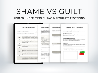 Shame Vs Guilt Worksheets Bundle