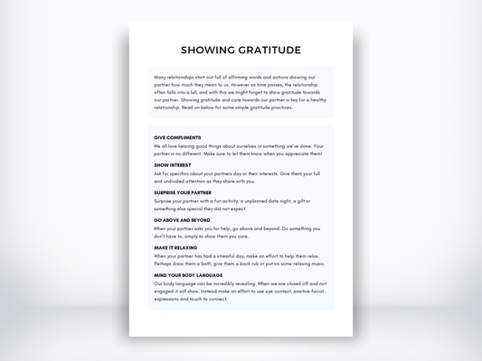 Showing Gratitude Worksheet PDF