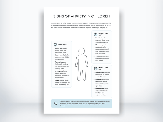 Signs of Anxiety in Children PDF - My Thriving Mind
