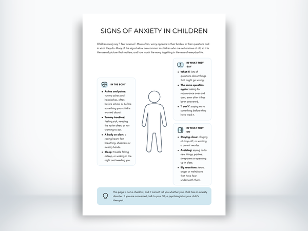 Signs of Anxiety in Children PDF - My Thriving Mind