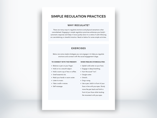 Simple Regulation Practices Worksheet PDF