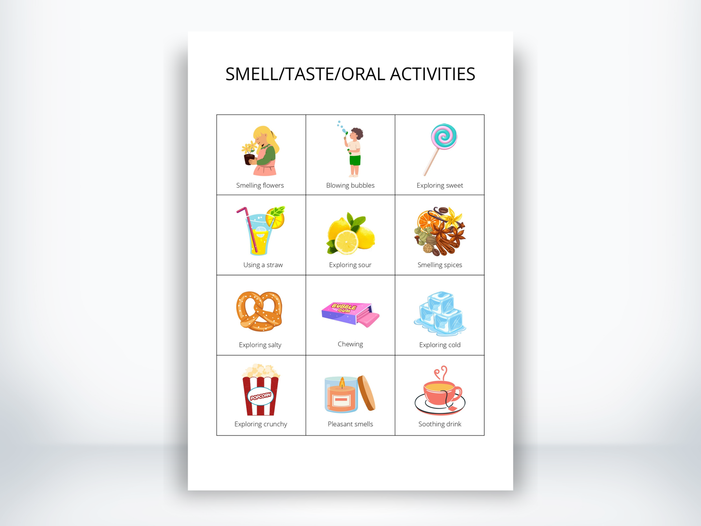 Smell Taste Oral Activity Cards PDF