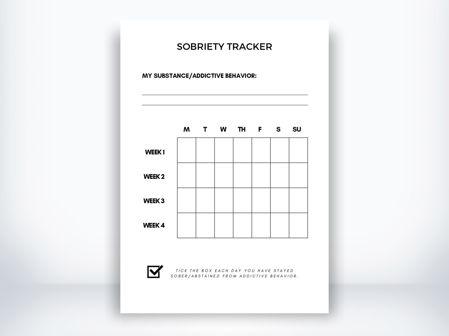 Sobriety Tracker PDF