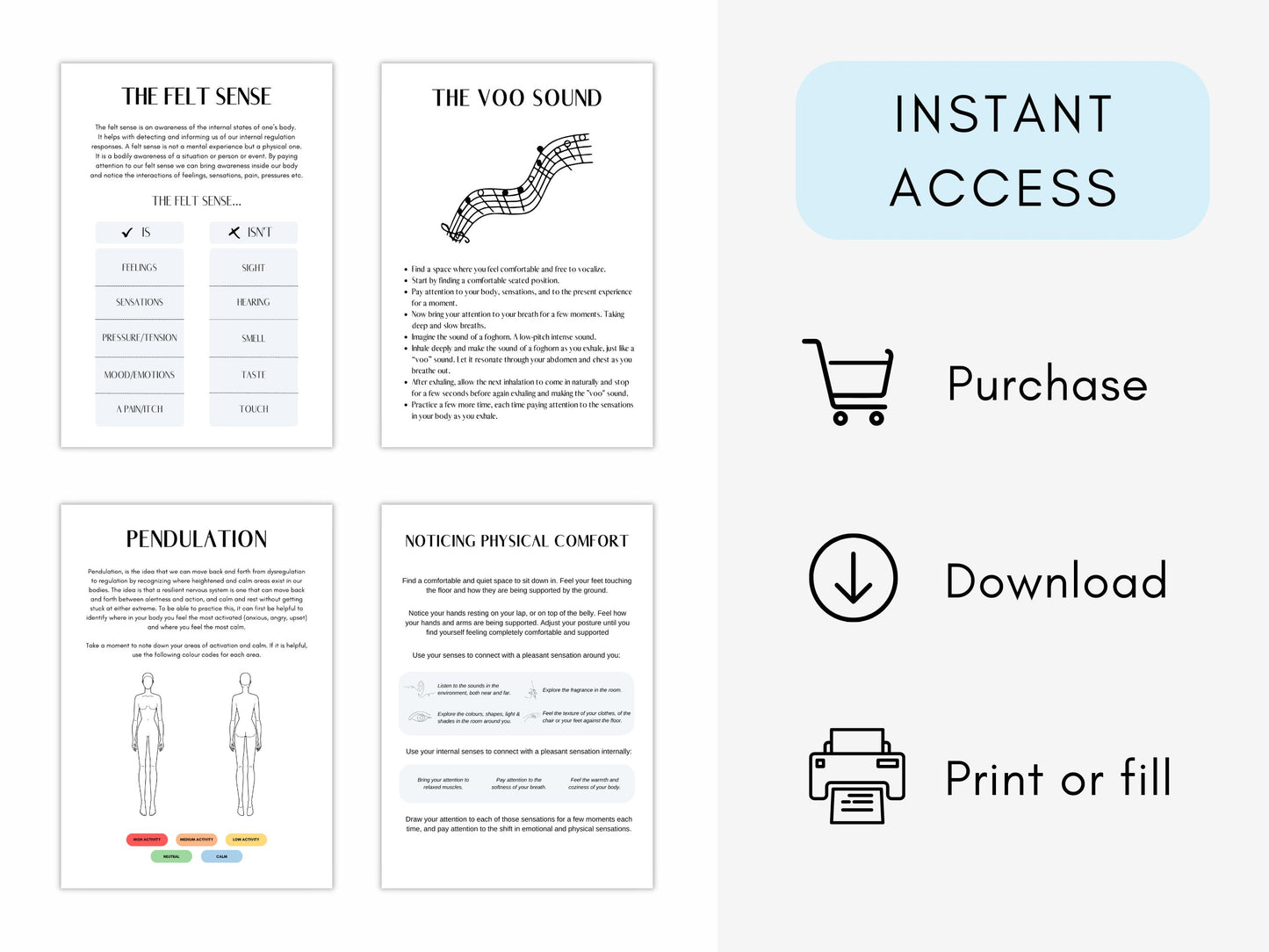 Somatic Experiencing Worksheets PDF