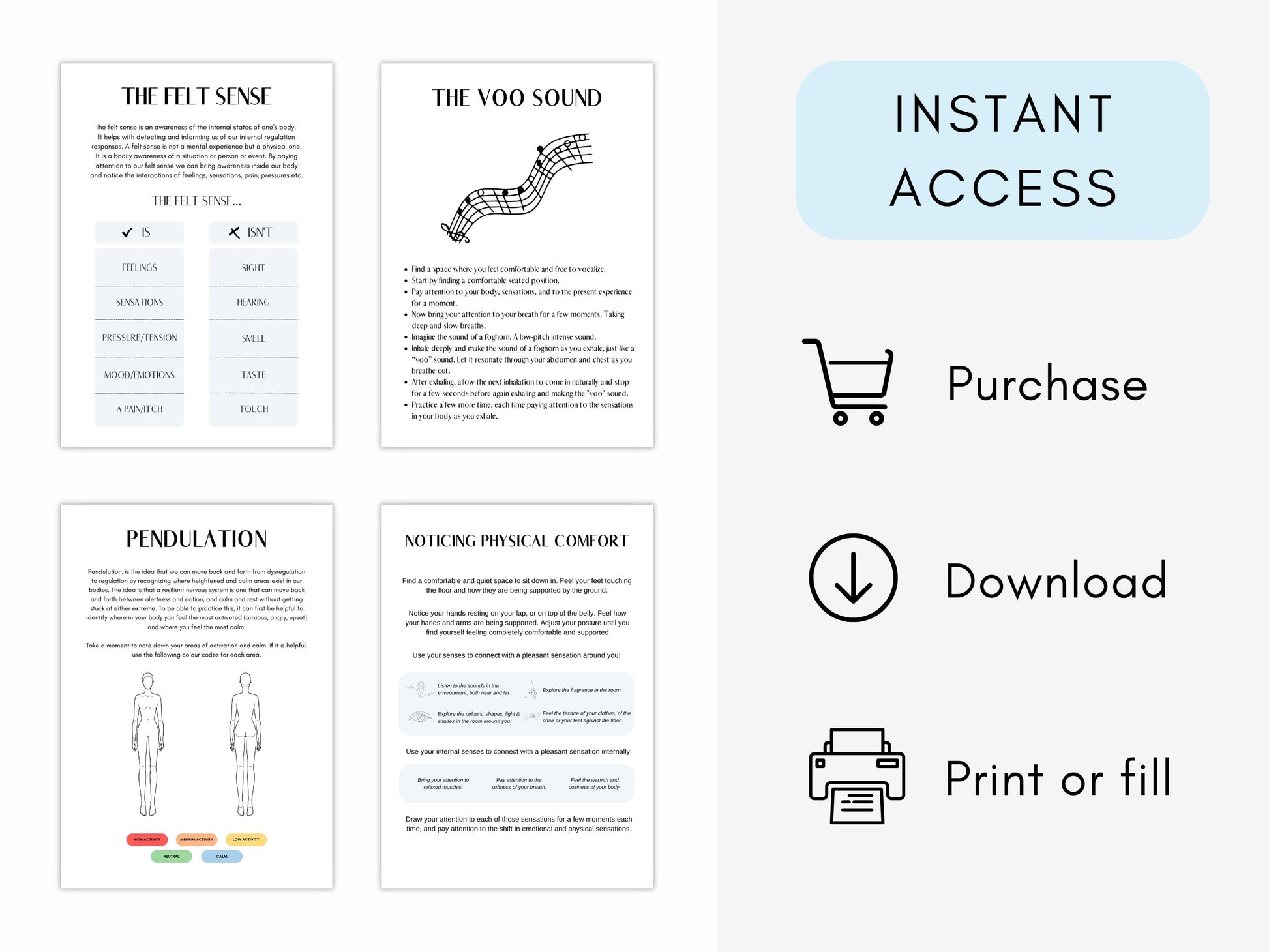 Somatic Experiencing Worksheets PDF