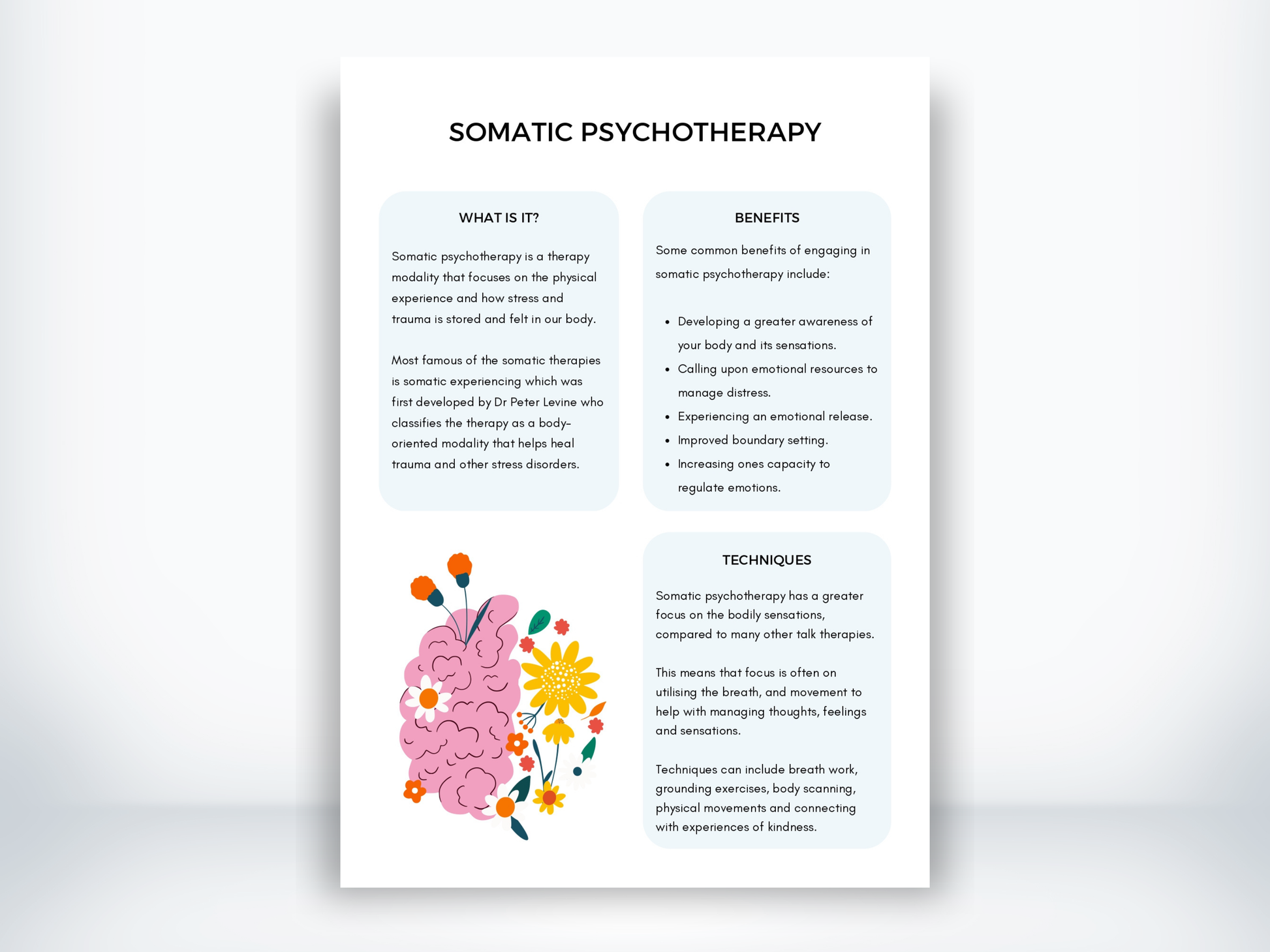 Somatic Psychotherapy Handout PDF