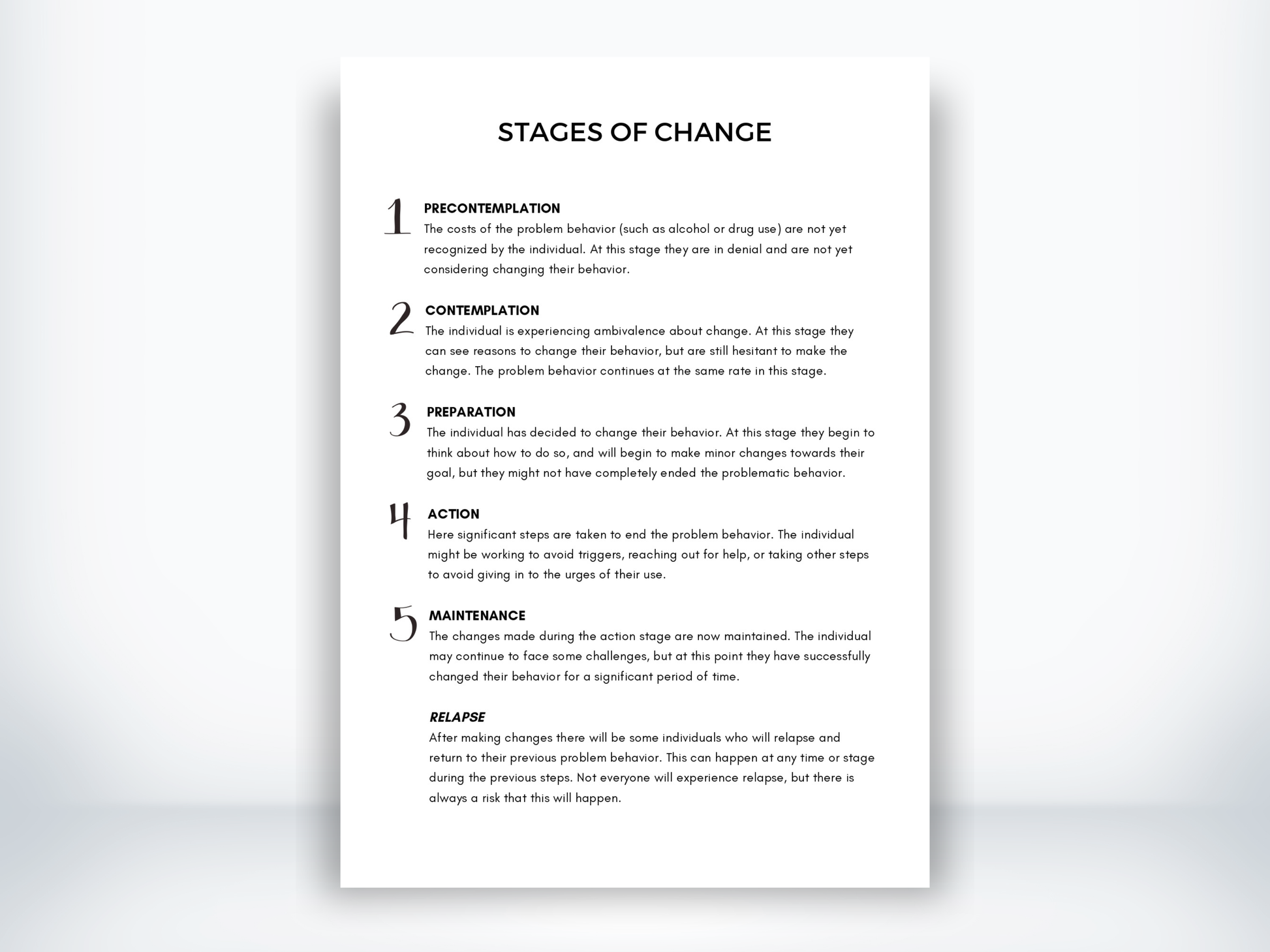 Stages of Change Model PDF