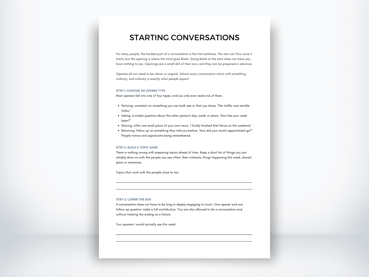Starting Conversations PDF