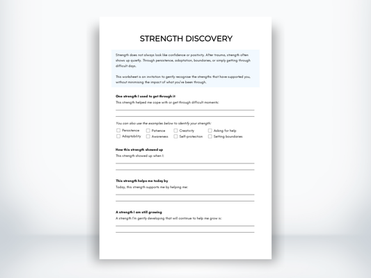 Strength Discover Worksheet PDF