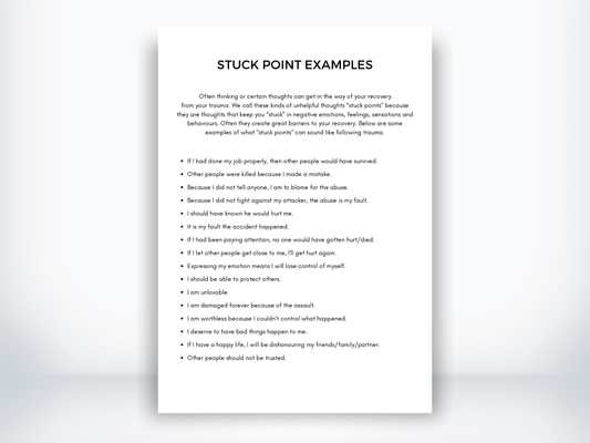 Stuck Points Examples CPT PDF