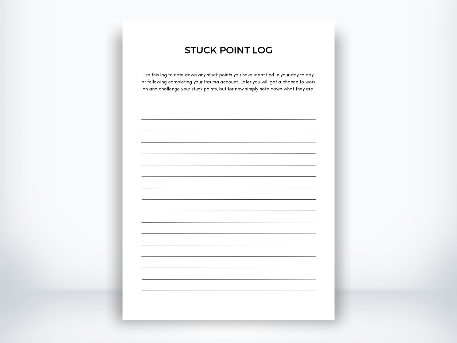 Stuck Points Log CPT PDF