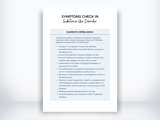 Substance Use Disorder Symptoms PDF