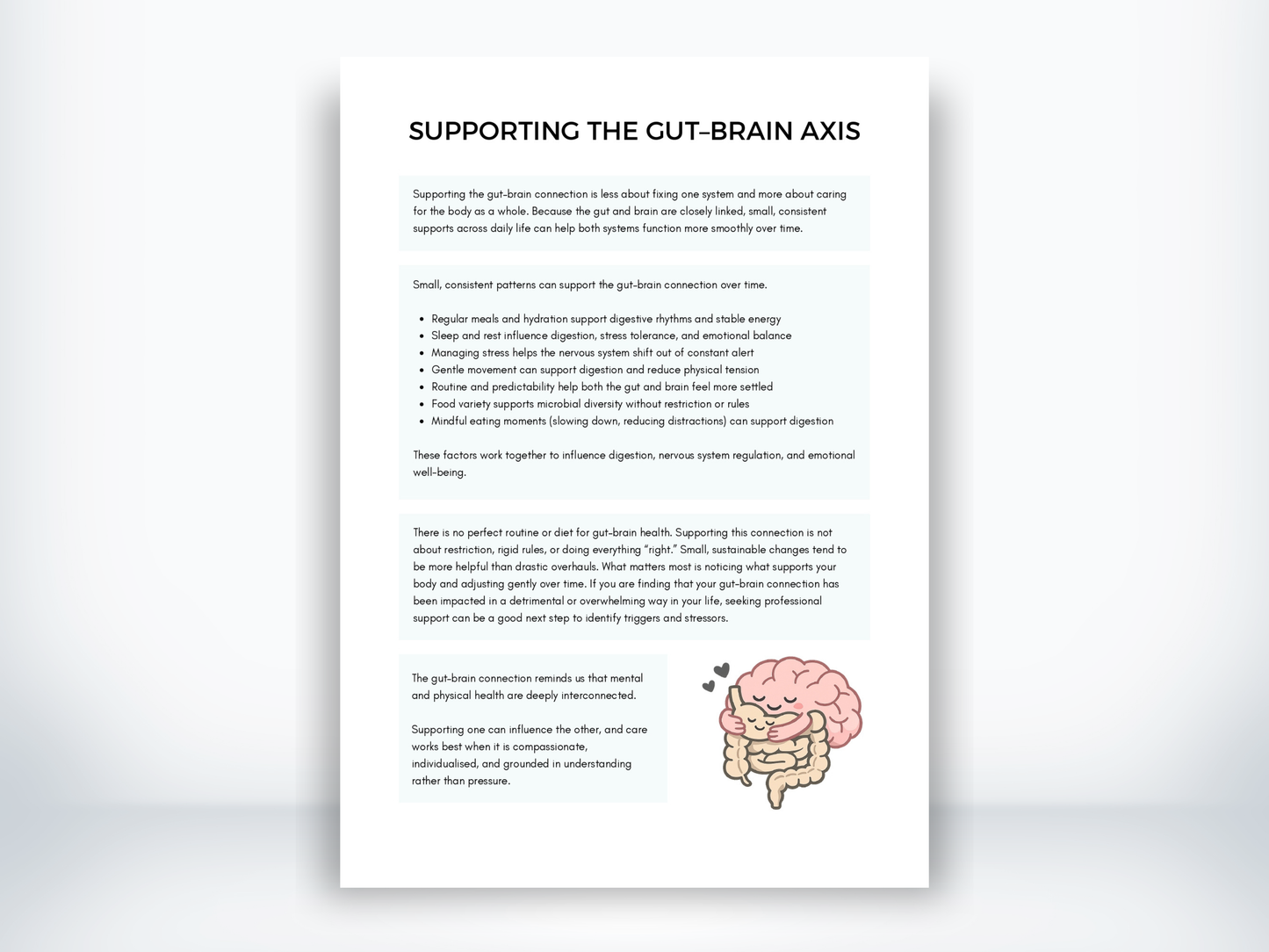 Supporting The Gut-Brain Axis Handout PDF