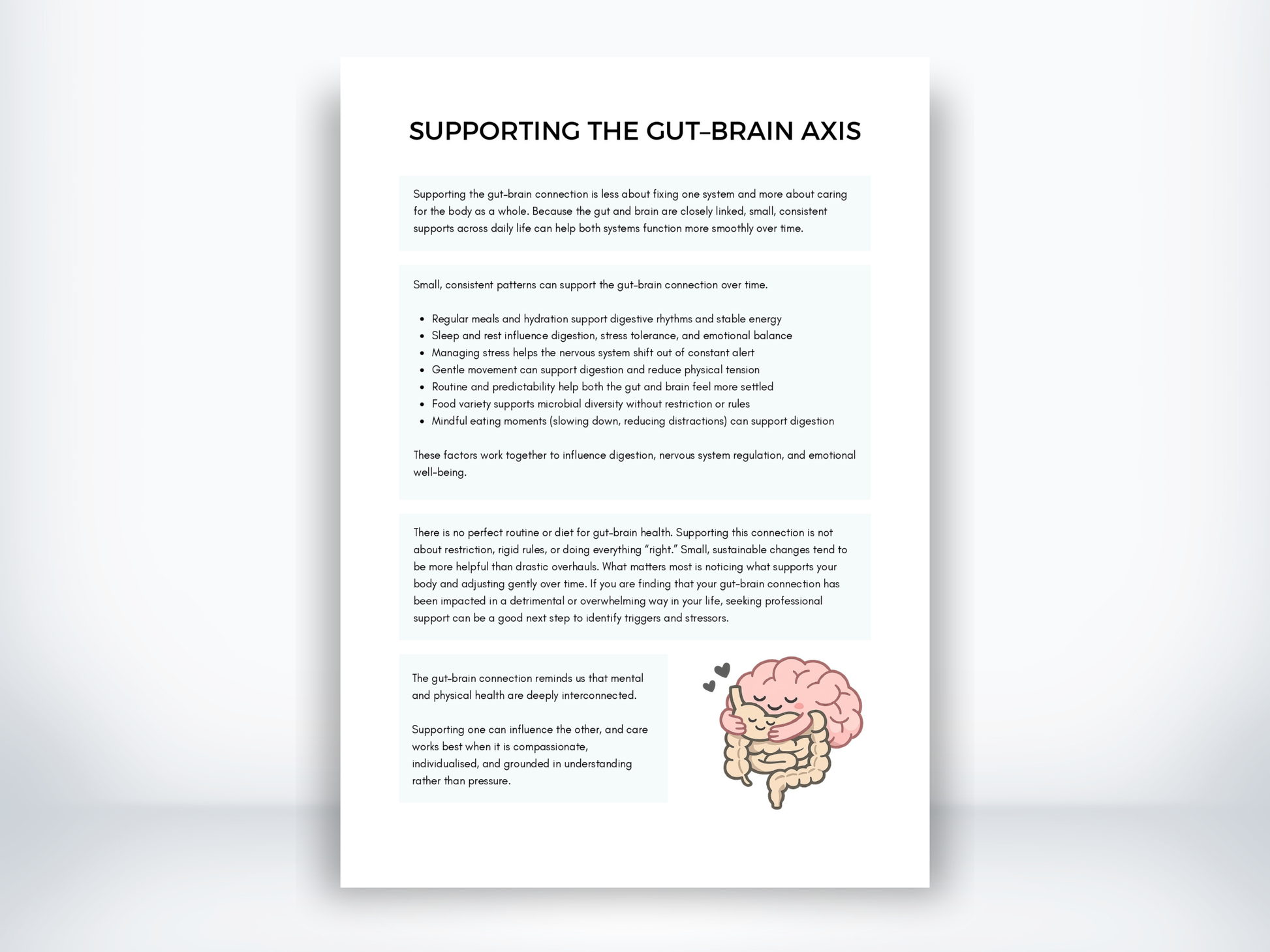 Supporting The Gut-Brain Axis Handout PDF