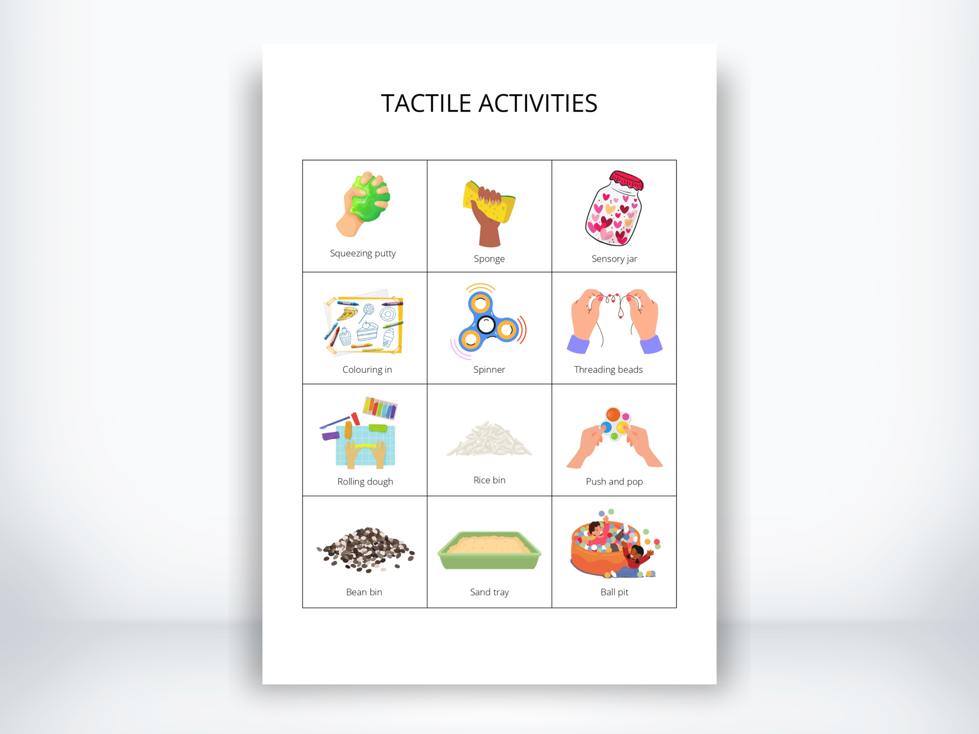Tactile Activity Cards PDF