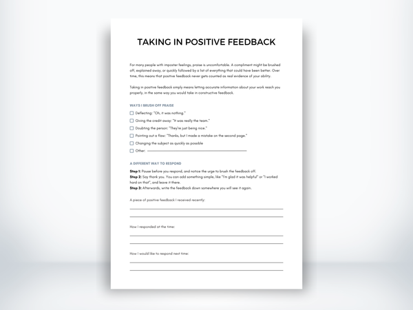 Taking In Positive Feedback PDF