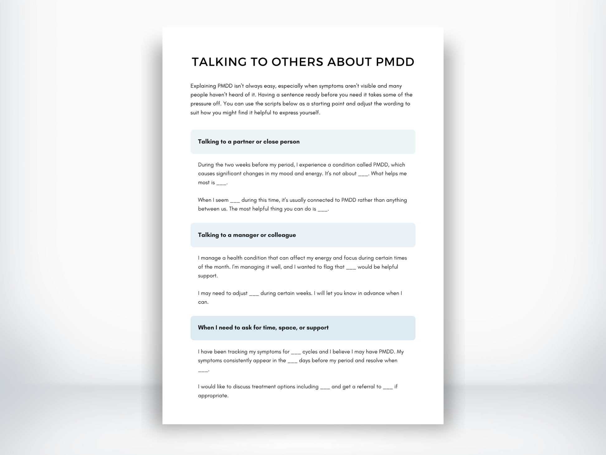 Talking to Others About PMDD PDF