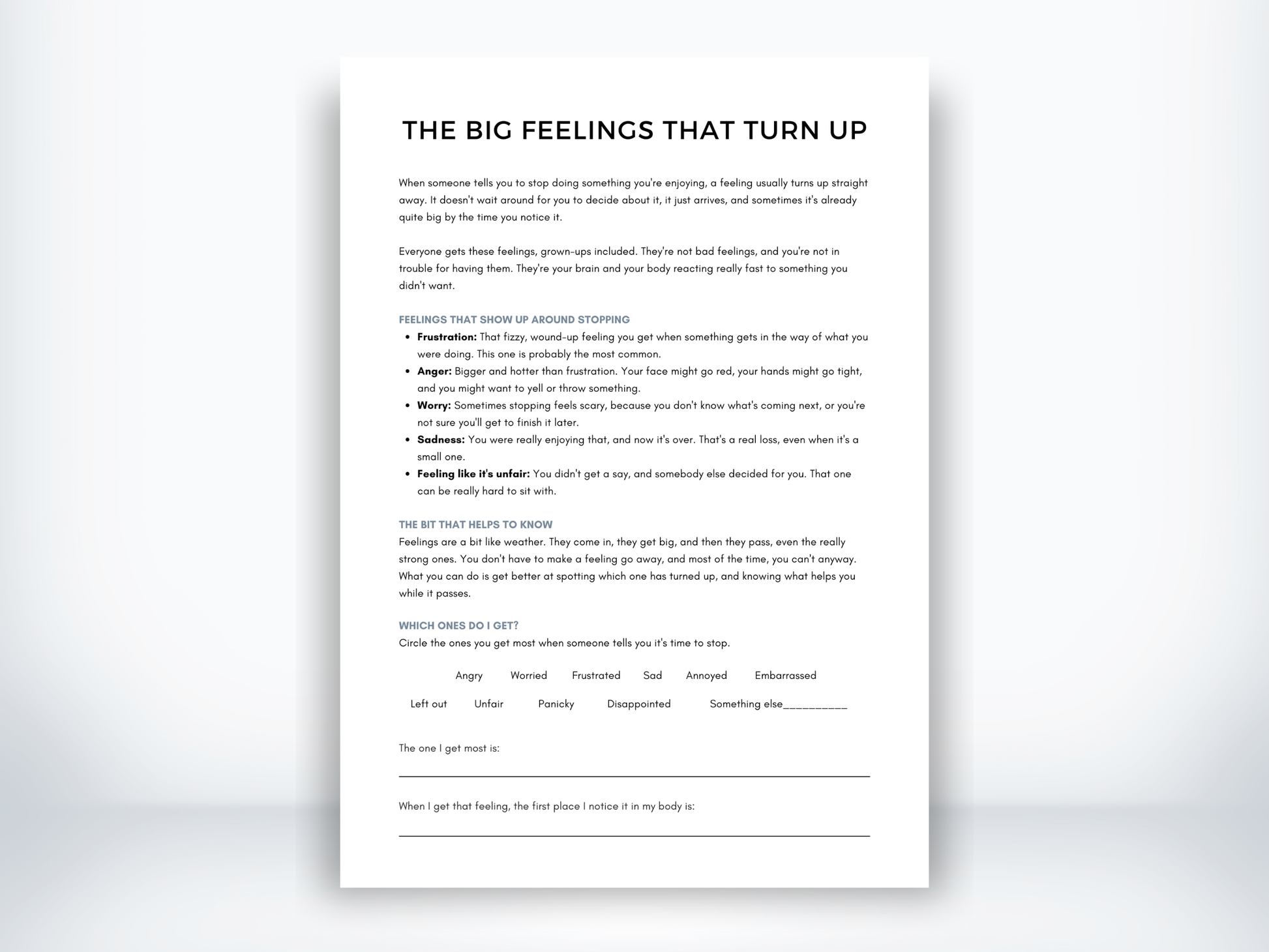The Big Feelings That Turn Up PDF