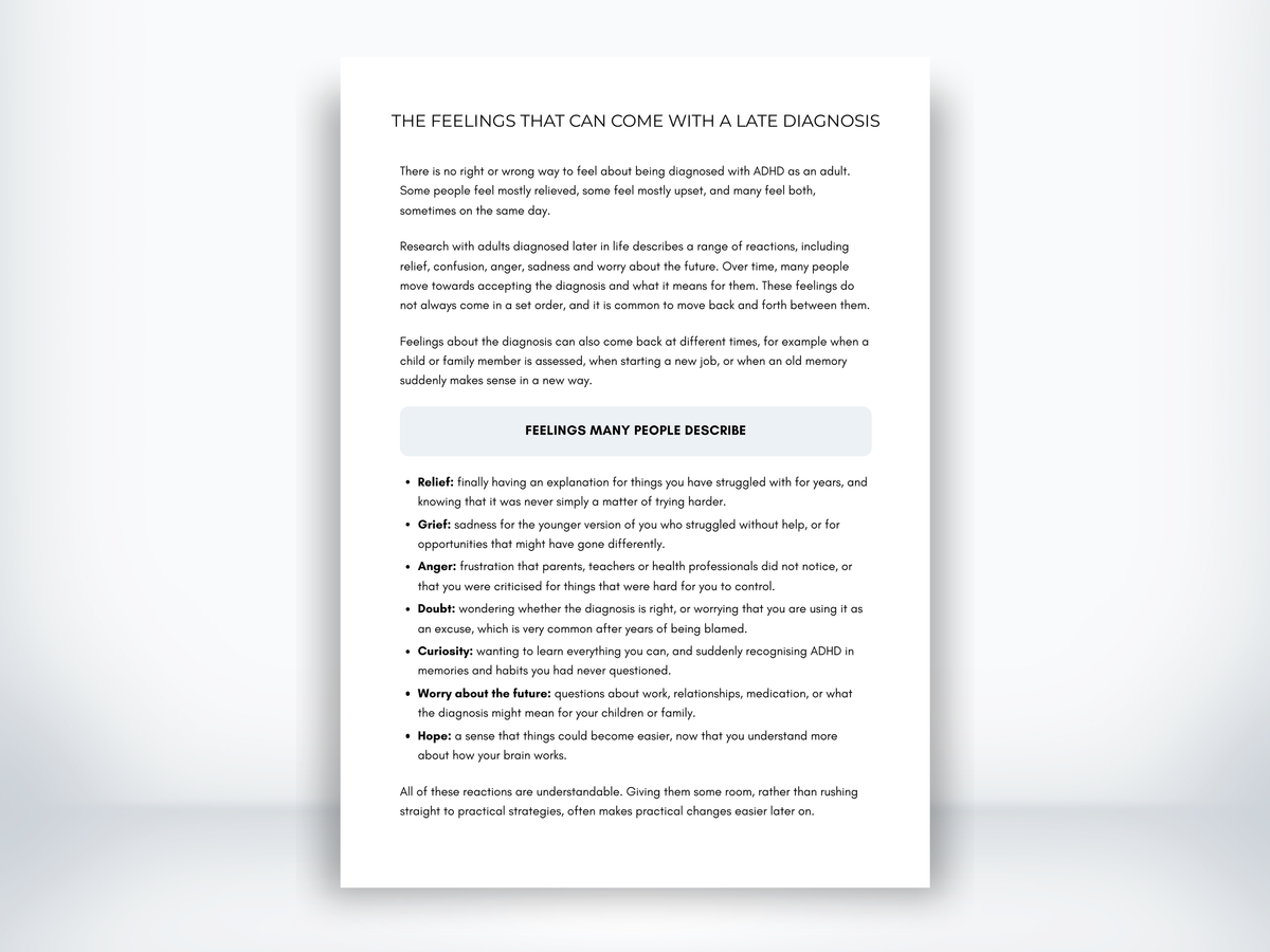 The Feelings That Can Come With a Late Diagnosis PDF